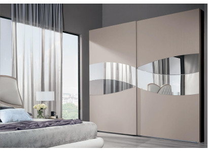Wardrobe with sliding doors bedroom wood cabinet cabinets wood mirror
