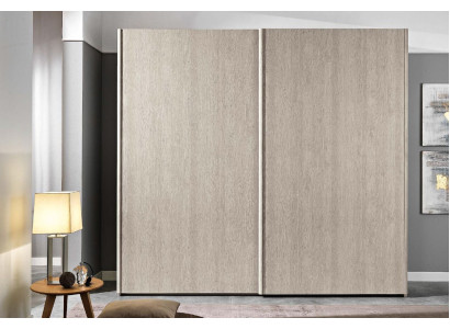 Modern wardrobe with sliding doors for the bedroom made of natural wood