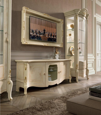 Classic display cabinet showcase luxury cabinet wood Italian style furniture glass new