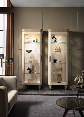 Display cabinet glass cupboards shelves wooden showcase design modern living room new