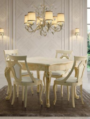 Extendable dining table classic design table Italian furniture wood dining