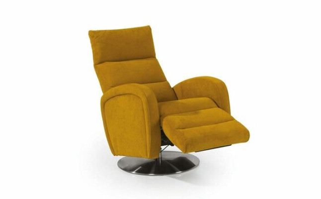 Armchair Lounge Designer Chair Upholstered Sofa 1-Seater Swivel Recliner TV Fabric