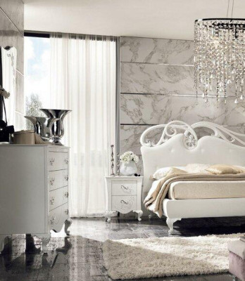 Dresser with mirror made of wood in a modern style for the bedroom