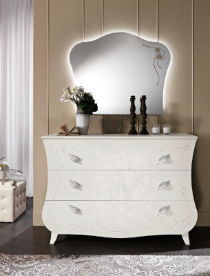 Dressers Italian Furniture Solid Mirror 2-piece Sideboard Cabinet Wood