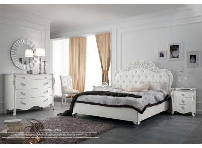 Bed style bedroom beds wood Italian furniture design classic art deco