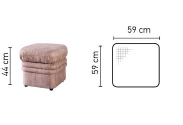 Lounge Ottoman XXL Club Footstool Ottoman Pufa Fabric Textile Design