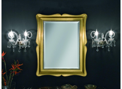 Mirror Furniture Baroque Classic Wall Mirror Wood 85x105 Glass Frame Wall Gold