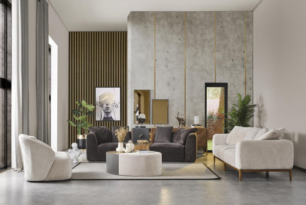 Sofa set 431-seater coffee table living room designer group 4-piece set