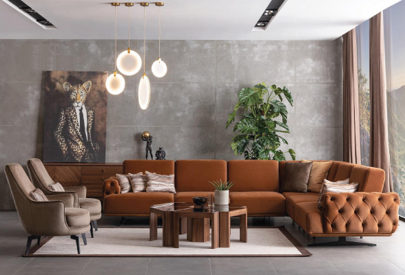 Living area sofa L-shape couch set design modern sofas corner sofa