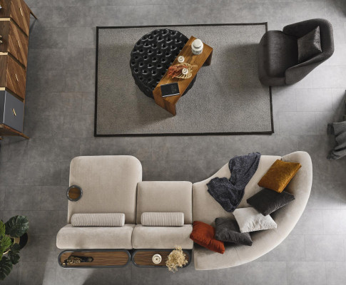 Set corner sofa L shape seat1 sofa set coffee table stool living room