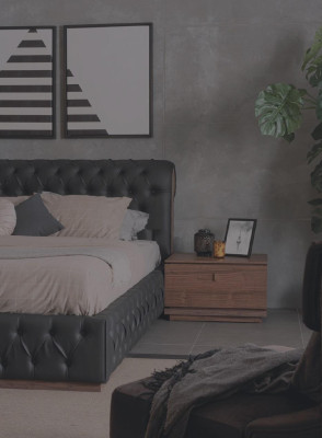 Bedroom nightstand with 2 drawer wood cabinet furniture design