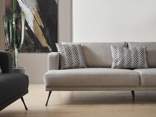 Complete couch suite sofa suite 4-3-1 seater grey fabric modern set