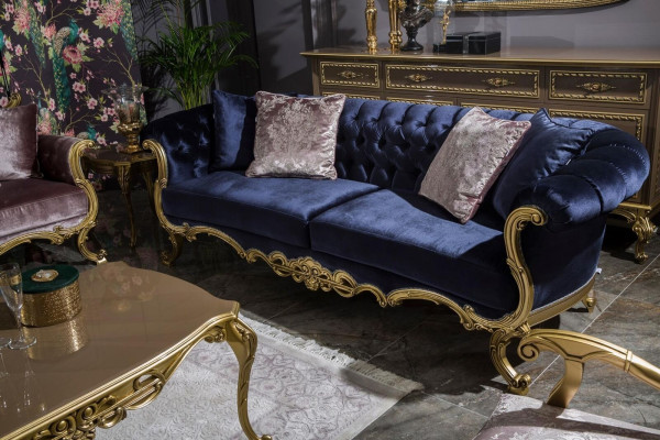 Luxury Sofa Set 3+3+1+1 Seater Coffee Table Side Table Armchair Set 6-piece.