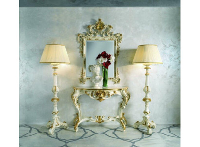 4-piece group set, classic style 2x lamp console table with mirror furniture
