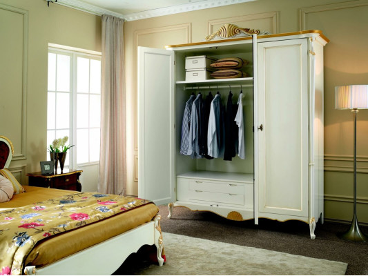 Solid wood wardrobe Italian style furniture bedroom cabinet solid wood new