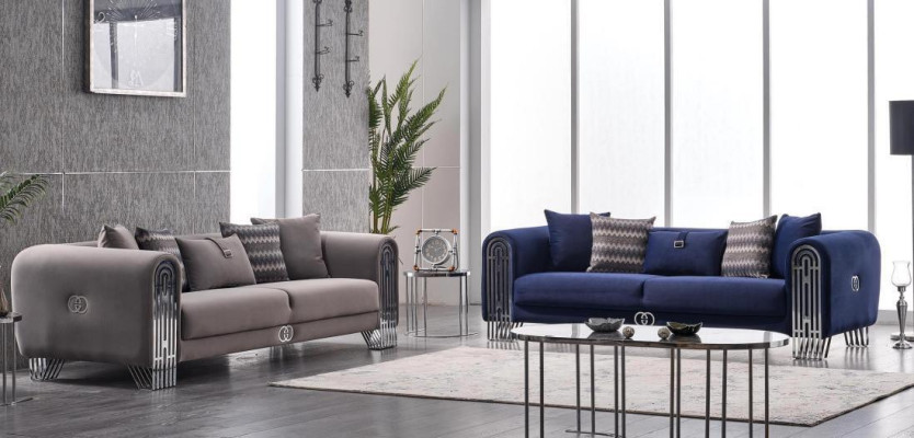 3-seater sofa set 331 luxury fabric set 3-piece upholstered sofa textile furniture