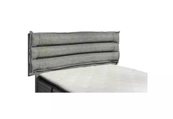 Luxury bed with mattress complete set bed box ears gray velvet 180x200