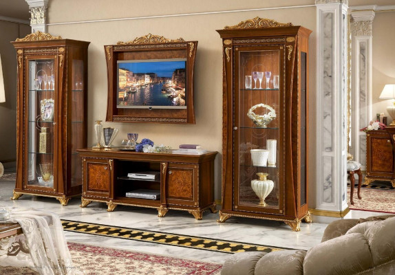 TV stand cabinet luxury living room wall unit living room line new set showcase wood furniture