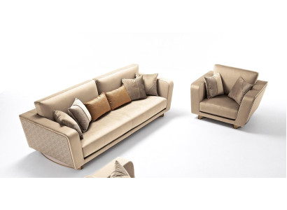 Sofa set 3+1 seater set design sofas upholstered couches leather relax modern new