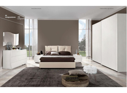 Luxury 6-Piece Set: Bedroom Bed, Nightstand, Dresser, Mirror, Wardrobe, Wood