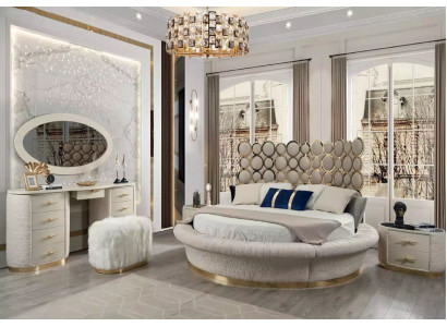 Round bed round design beds leather double luxury hotel frame sleeping room