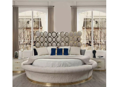 Luxury bed 2x nightstand set beds double bed bedroom hotel marital 3-piece set.