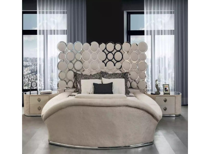 Bedroom bed 2x nightstands luxury bed set complete design furniture