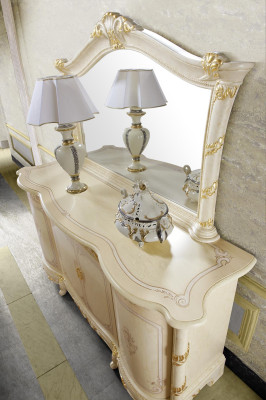 Dresser Mirror Stool Complete Set Dresser Bedroom Furniture 2-piece Console New