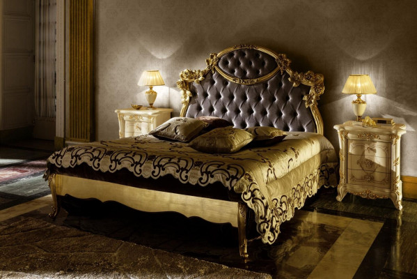 Classic bed luxury beds Chesterfield bedroom hotel baroque furniture new