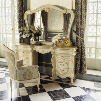 Dressing table + chair dressing table cosmetic table mirror dresser tables 3-piece set