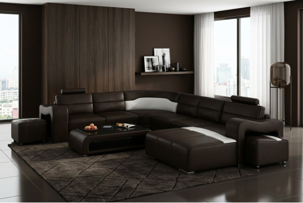 Leather sofa couch living landscape corner sofa corner set design modern sofa