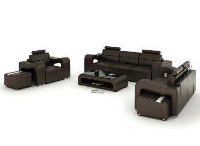 Leather Sofa Couch Living Landscape 3+2+1 Seater Suite Design Modern Sofa F3008D