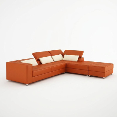 Leather sofa couch, living landscape sectional, corner sofa, corner suite, design modern sofa F3018