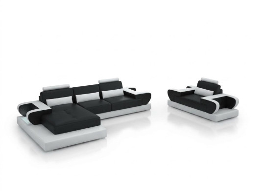 Design XXL Big Sofa Corner Sofa Leather Sofa Couch Upholstered Corner Living Landscape G8003E