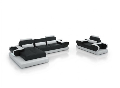 Design XXL Big Sofa Corner Sofa Leather Sofa Couch Upholstered Corner Living Landscape G8003E