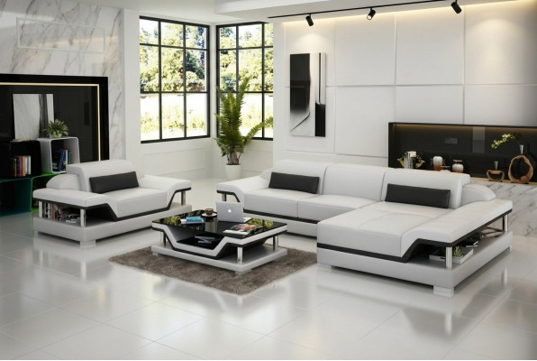 Design leather sofa couch upholstery corner living room set sofas new G8004F