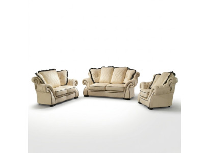 Upholstered Sofas Leather Seat XXL Big 3-Seater Sofa Couch Design Couches