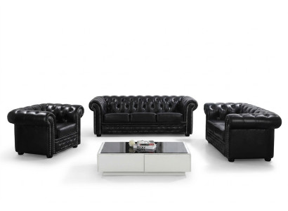 Chesterfield Design Luxury Upholstered Sofa Couch Seating Suite Leather 3-Seater #606