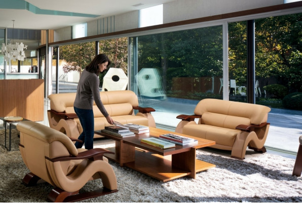 Leather sofa set 3+2 (without armchair) couch seat cushion set 2033