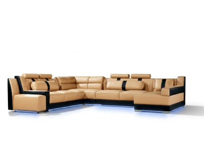 XXL U-Shape Leather Living Landscape Couch Upholstered Seat Corner Sofa Large Suite