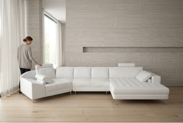Leather sofa couch living room landscape corner sofa corner suite design modern sofa A1116