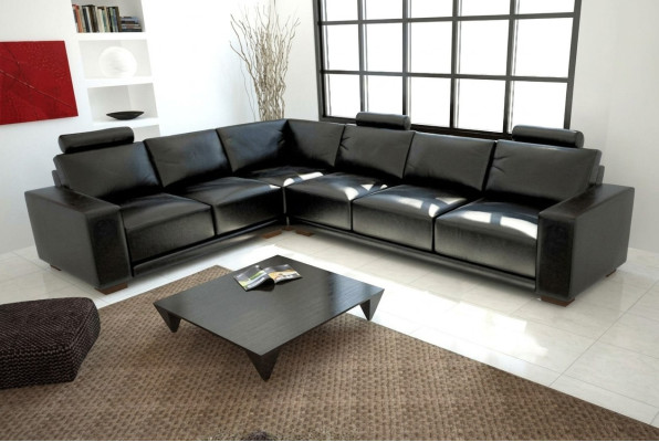 Leather sofa couch living landscape corner sofa corner set design modern sofa A1121B