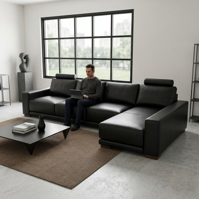 Leather sofa couch living landscape corner sofa corner suite design modern sofa A1121C