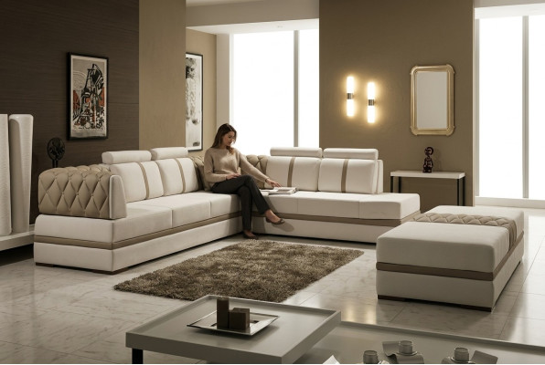 Leather sofa, couch, living area, corner sofa, corner suite, modern design sofa, new A1128