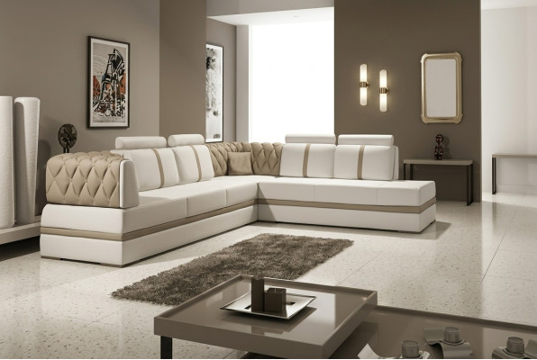 Leather sofa, couch, living area, corner sofa, corner suite, modern design sofa, new A1128
