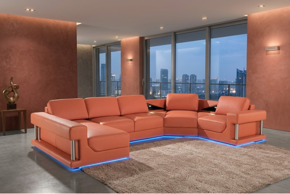 Leather sofa couch living landscape corner sofa corner set design modern sofa A1131