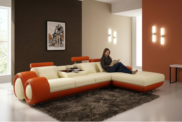 Leather sofa couch living landscape corner sofa corner suite design modern sofa A1163E