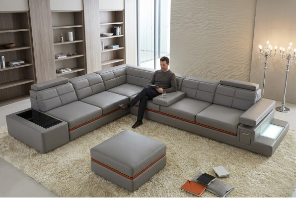 Leather sofa couch living landscape corner sofa corner suite design modern sofa B2011