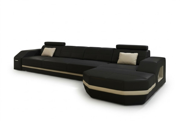 Elegant black corner sofa in L-shape Stylish furniture for your home