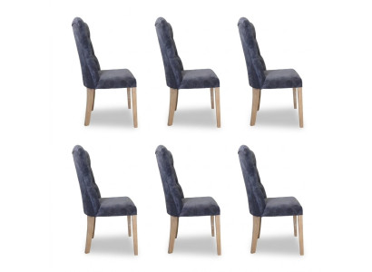6x Chairs Chair Upholstered Design Chesterfield Suite Armchair Complete Set